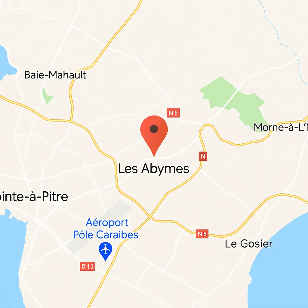 Carte agence location voiture Guadeloupe